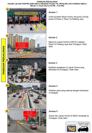 LDP evening peak hours contraflow study from Sunway toll to Puchong discontinued after two days